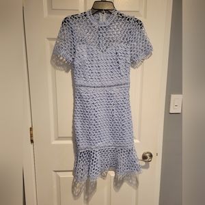 Aqua midi dress, crochet